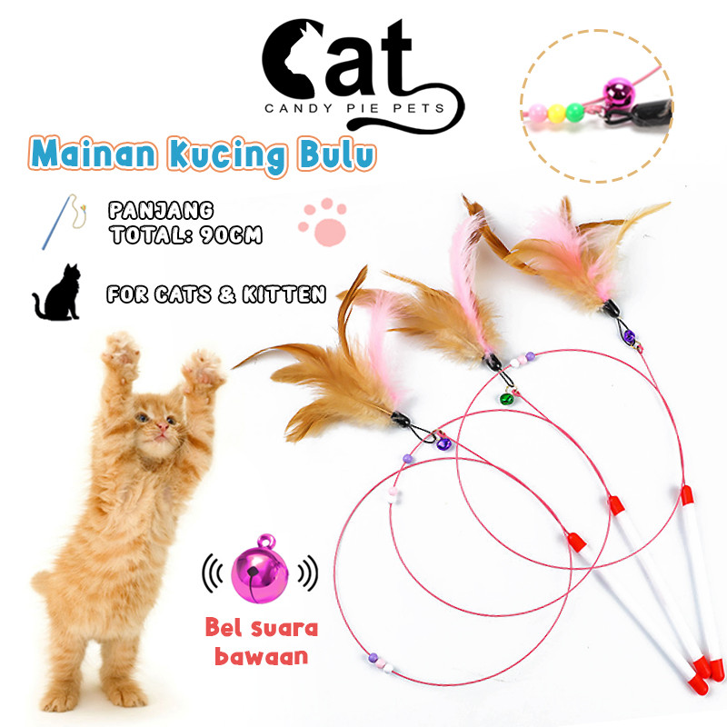 Jual Mainan Kucing Bulu Lonceng Tongkat Kucing Tongkat Bulu Mainan ...
