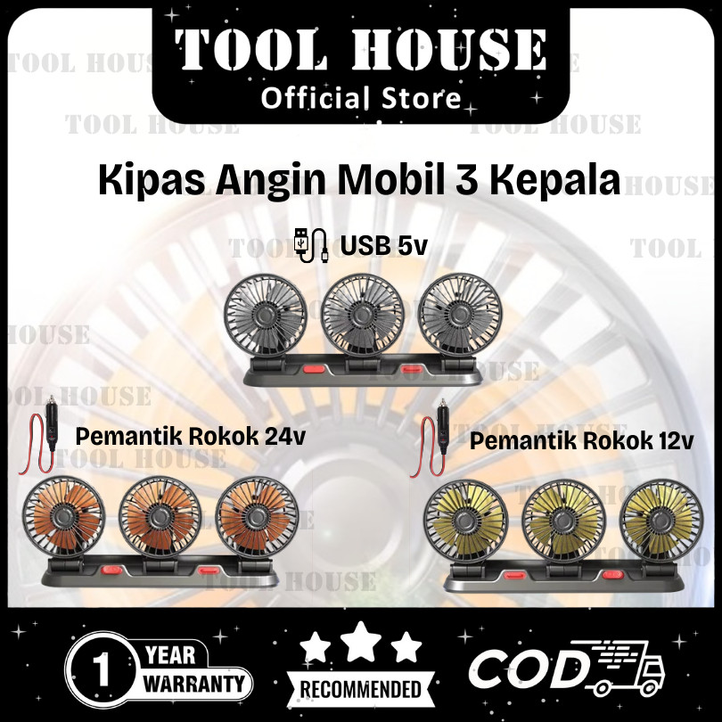 Jual Tool House [Garansi Toko 1 Tahun] Kipas angin mobil 5volt,12volt ...