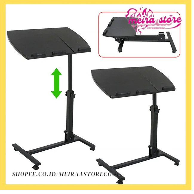 Jual Adjustable Laptop Stand With Wheels Ergonomic Table Mouse Pad ...