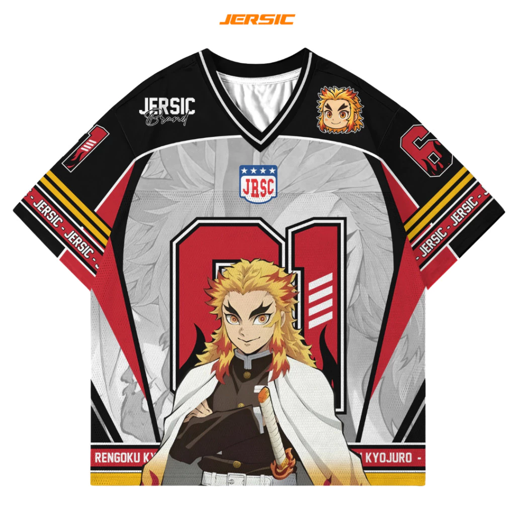 Jersey Kyojiro Demon Slayer Kimetsu No Yaiba - Dapatkan Sekarang dan Tunjukkan Gaya Anime Anda!