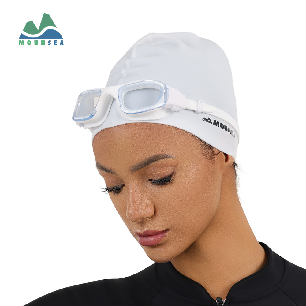 Jual Mounsea Adult Unisex Myopia Swimming Goggles Cap Set Silicone High ...