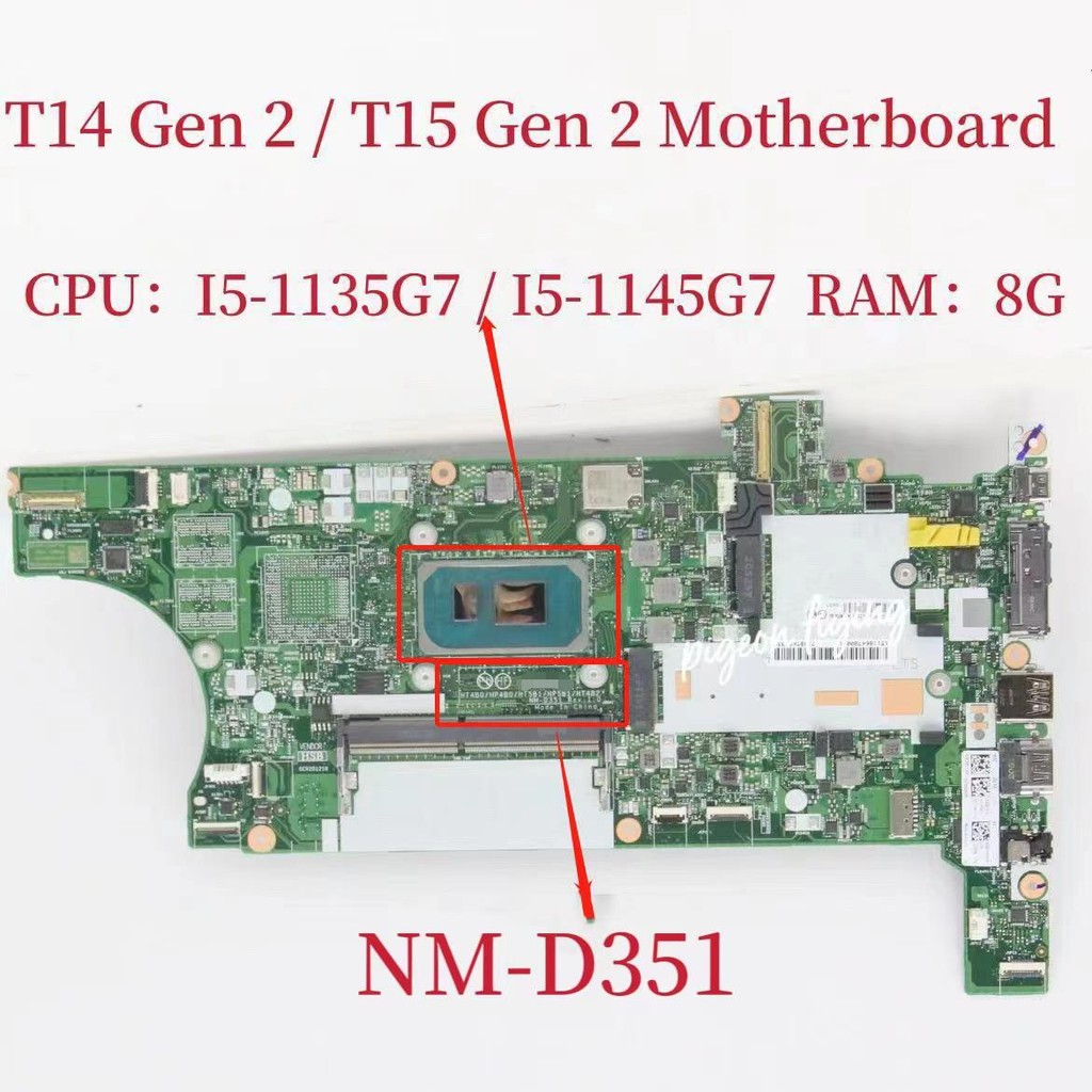 Jual T15 Gen 2 Mainboard For ThinkPad T14 Gen 2 Laptop Motherboard CPU ...