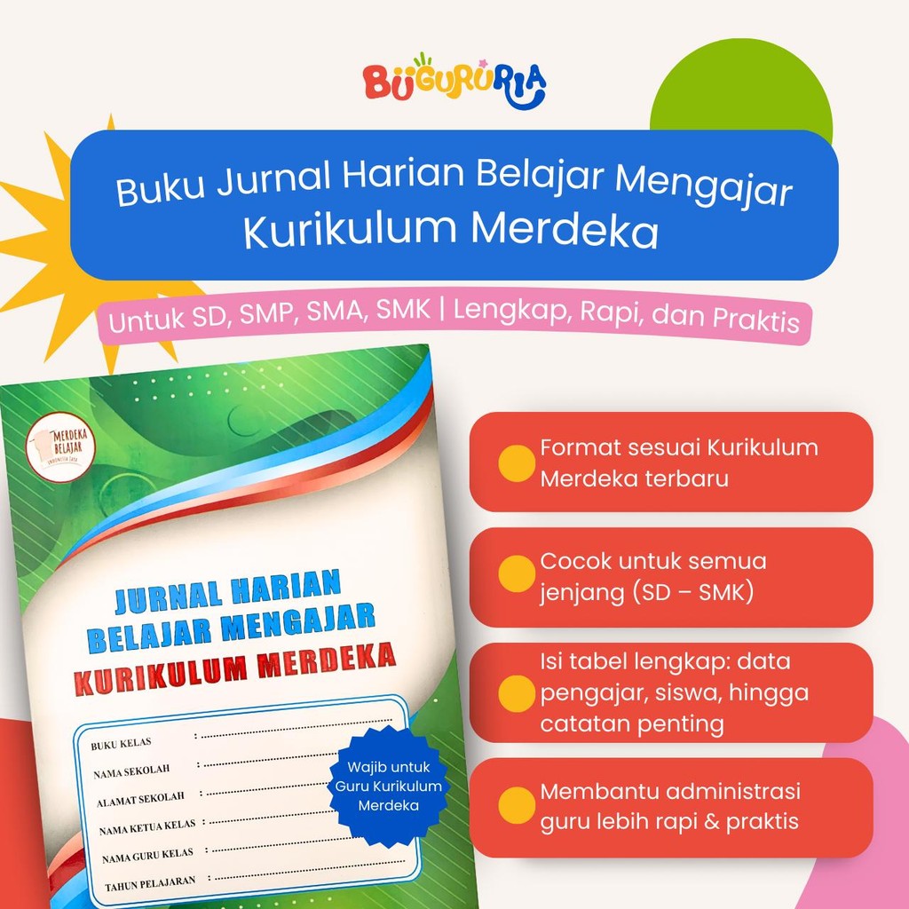 Jual Bu Guru Ria - Buku Jurnal Harian Belajar Mengajar Kurikulum ...