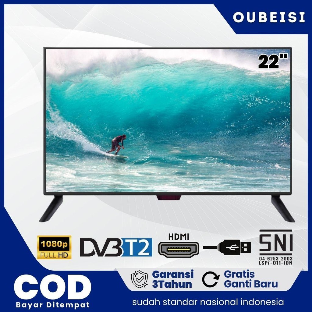 Jual OUBEISI LED Digital/SMART TV 21/22 inch layar komputer Gaming ...