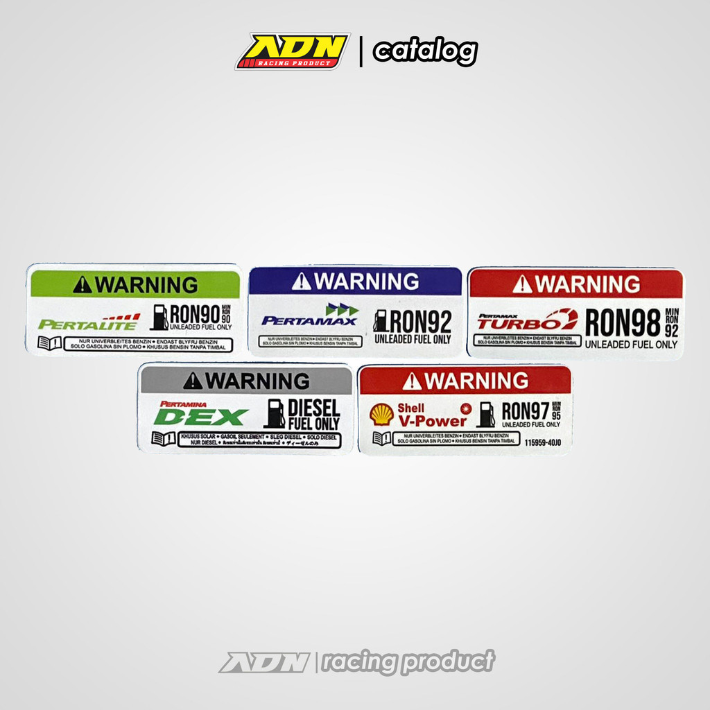Jual Stiker Warning Ron 92 98 Pertalite Pertamax Turbo Dexlite Shell V ...