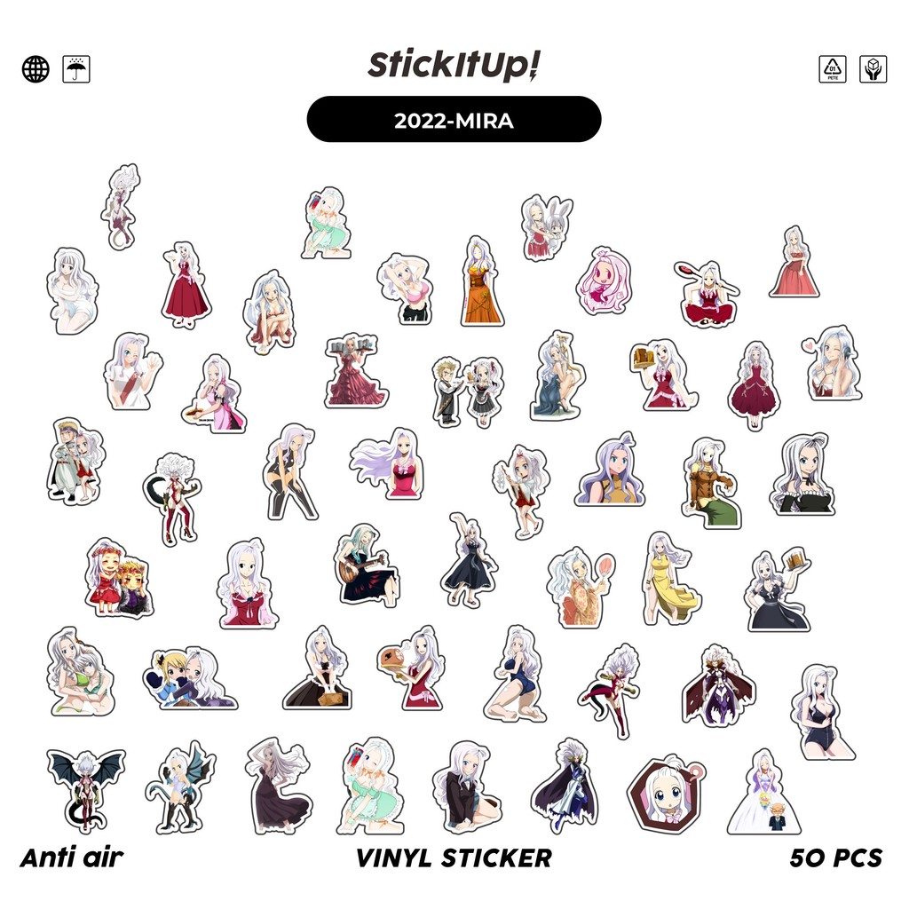 Jual COD 50 Pcs Stiker Pack ANIME SERIES FAIRY TAIL CHARACTER MIRAJANE ...