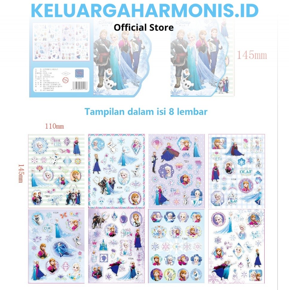 Jual Stiker Buku anak-anak Sticker kids toys princess sofia elsa frozen ...
