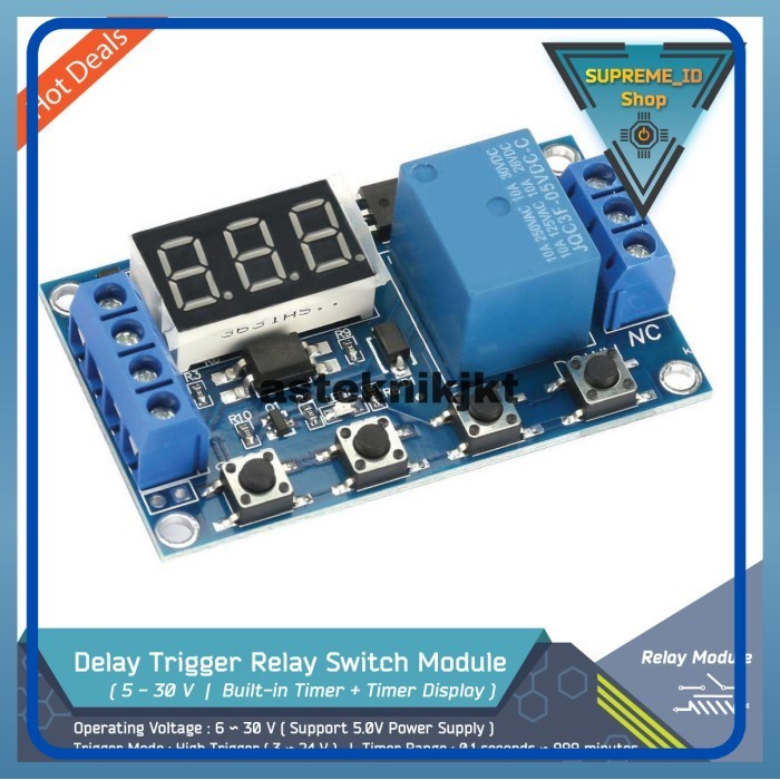 Jual Digital Delay Trigger Relay Switch Module + Timer + Display | 5 ...