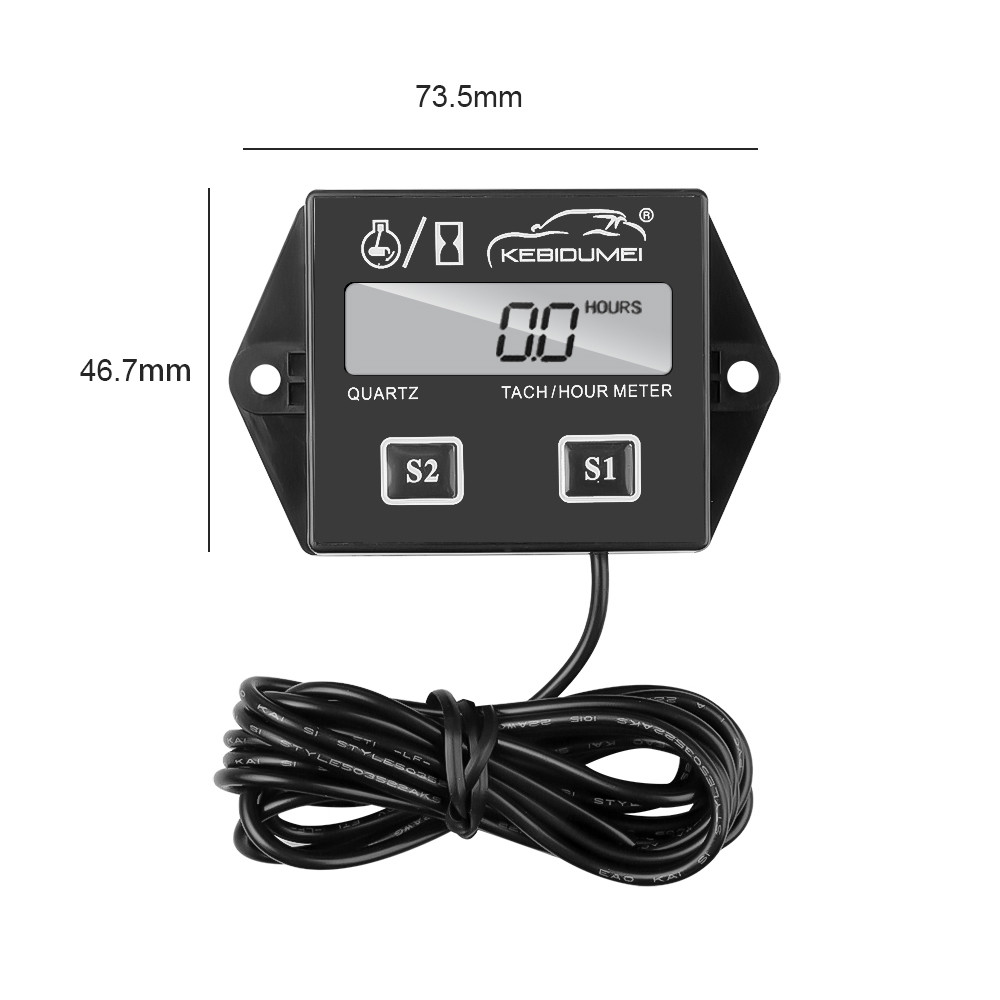 Jual Digital Engine Tach Hour Meter Waterproof Tachometer Gauge Engine