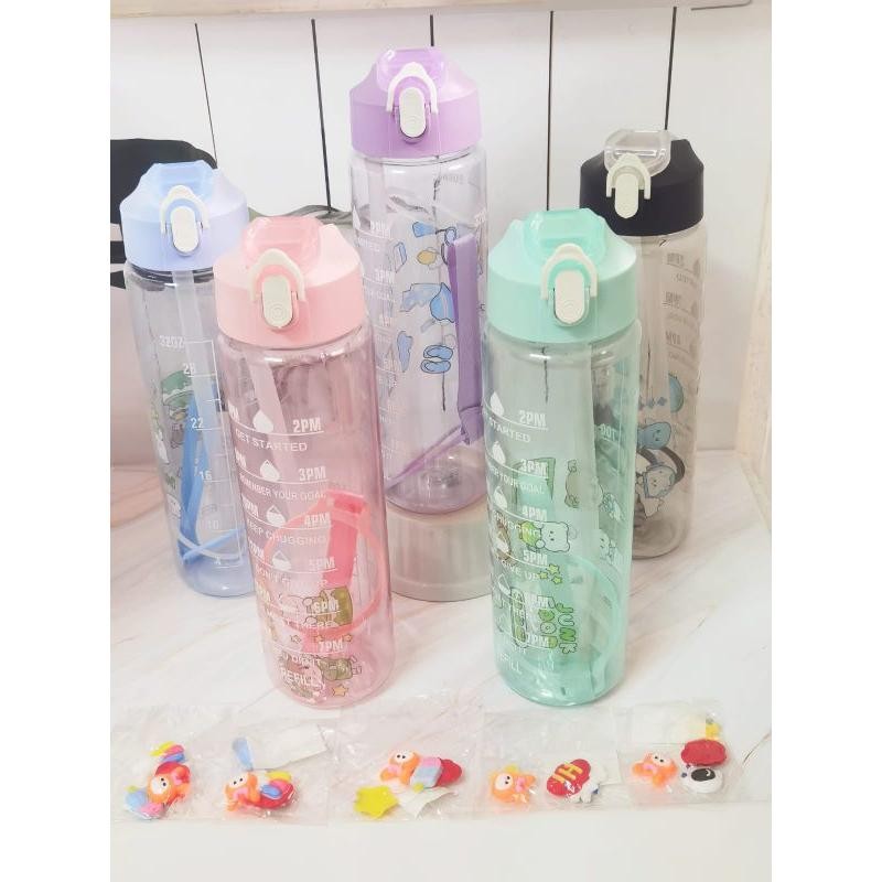 Jual Botol minum 900ml Warna bening transparan/botol tempat air minum ...