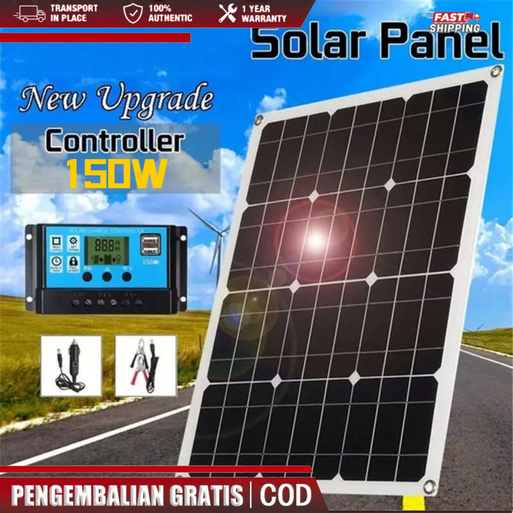 Jual 【150W】Solar Panel Panel Surya Pembangkit Listrik Tenaga Surya With ...