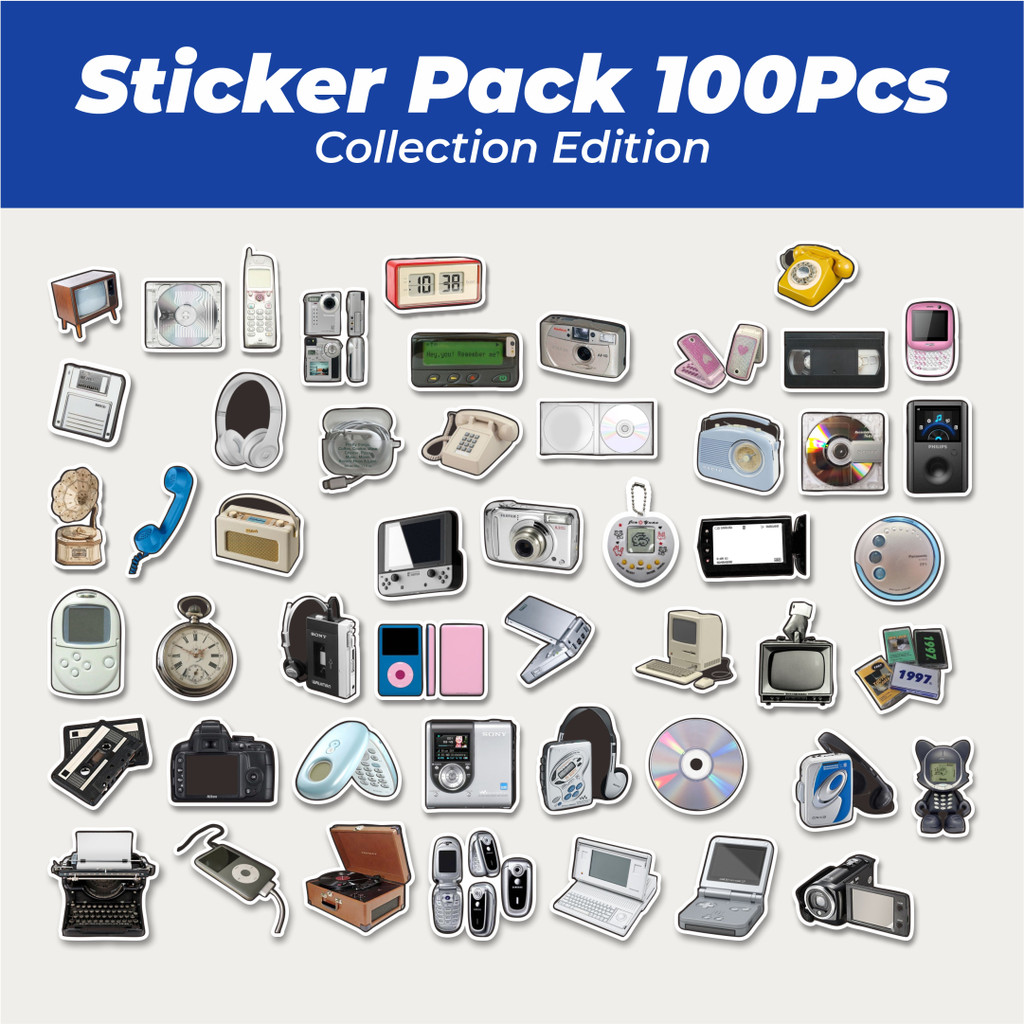 Jual Hot Stiker Seri Perangkat Teknologi Vintage Mix 1 Lucu Anti Air ...