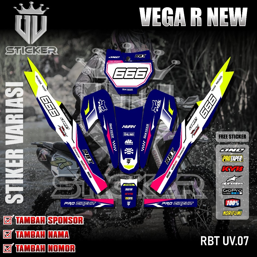 Jual (COD) TERBARU Sticker Striping RBT Vega R New Semifull Stiker ...