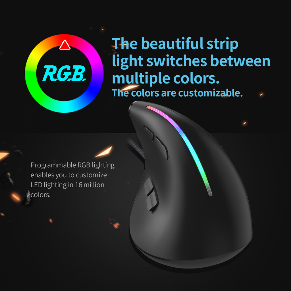 Jual Zelotes T50 Ergonomic Vertical Mouse Gaming Macro 3200 DPI 7 ...