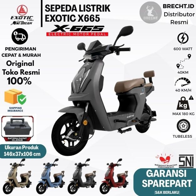 ( BARANG READY ) Sepeda Listrik Exotic X665 500 WATT E Bike Pacific Exotic X-665 X 665