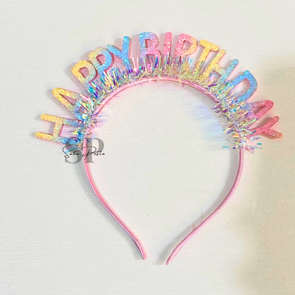 Jual Set Bando Kacamata Happy Birthday Gradasi Set 2pcs / Perlengkapan ...