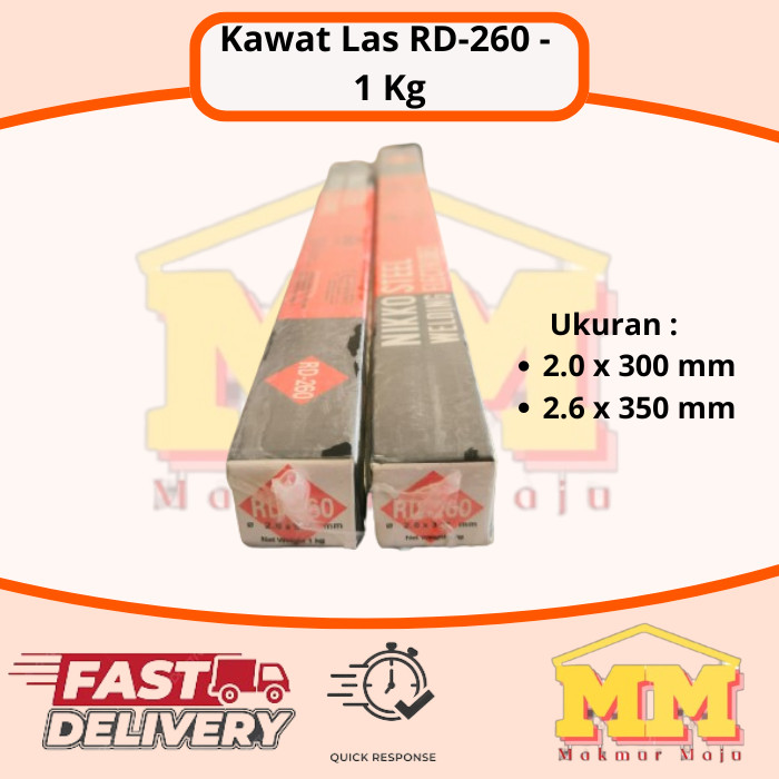 Jual Kawat Las RD 260 Nikko Steel 2,0 mm dan 2,6 mm 1 Kg | Shopee Indonesia