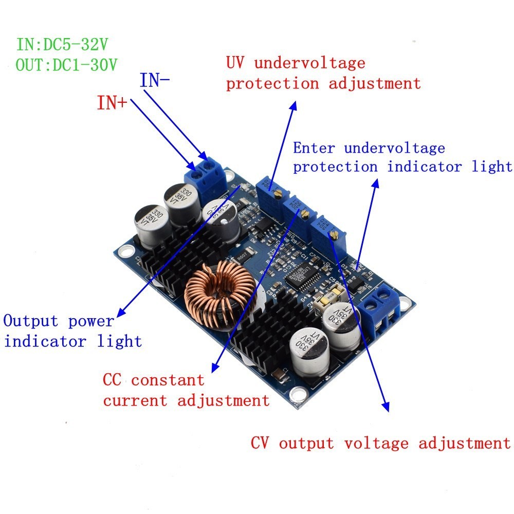 Jual LTC3780 DC-DC 5-32V to 1V-30V 10A Automatic Step Up Down Regulator ...