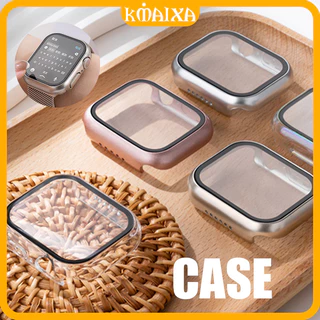 Matte PC Case for Apple Watch Ultra 3 2 49mm IWatch 40mm 41mm 44mm 45mm 42mm 38mm SE 3 2 Series 11 10 9 8 7 6 5 4 3 2 1 Temepred Glass Hard Screen Protector Bumper Cover with Film Accessories for Jam Tangan Smartwatch MAX 9 PRO DT No 1 HW22 W26 IWO T500 +