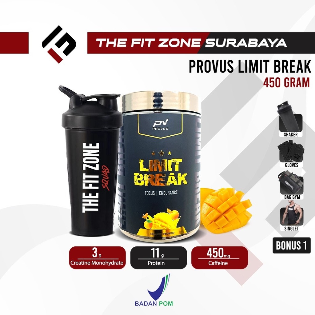 Jual PROVUS Limit Break 450 Gram 60 Servings Suplemen Pre workout PWO ...