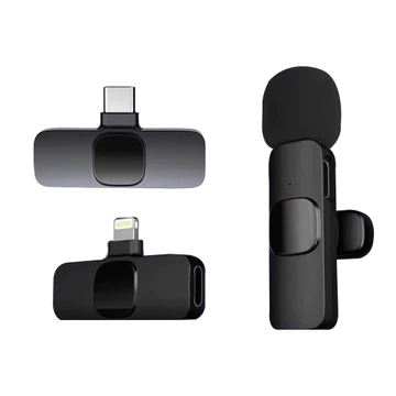 Mikrofon Hp Nirkabel Lavalier Mudah Dipakai Cocok Untuk Sistem Android Klip On Mic Wireless