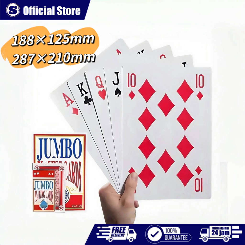 Jual 5x/9x Kartu Poker Remi JUMBO Playing Card Besar / boardgame ...