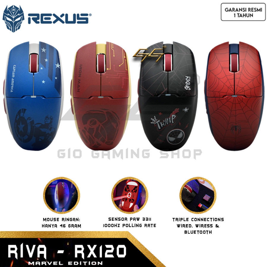 Jual Mouse Wireless Bluetooth Gaming Rexus RIVA RX120 RX-120 RX 120 ...