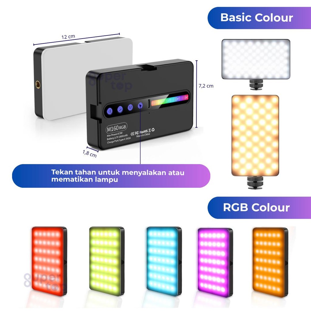 Jual STS RGB Lampu LED Video Lampu Studio Led Lighting Portable Mini ...