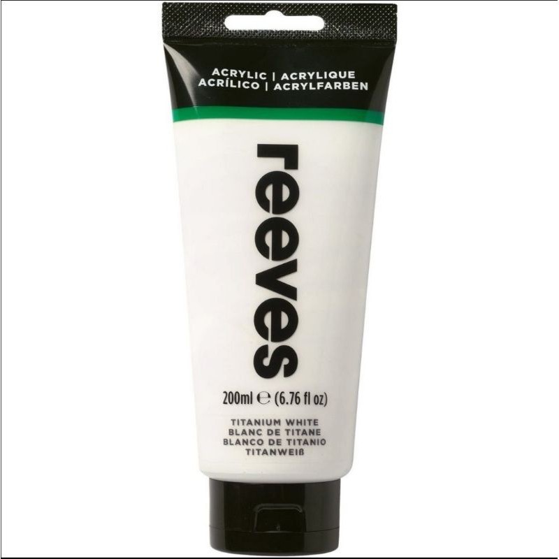 Jual reeves fine artist acrylic paint/cat akrilik 200ML -titanium white ...