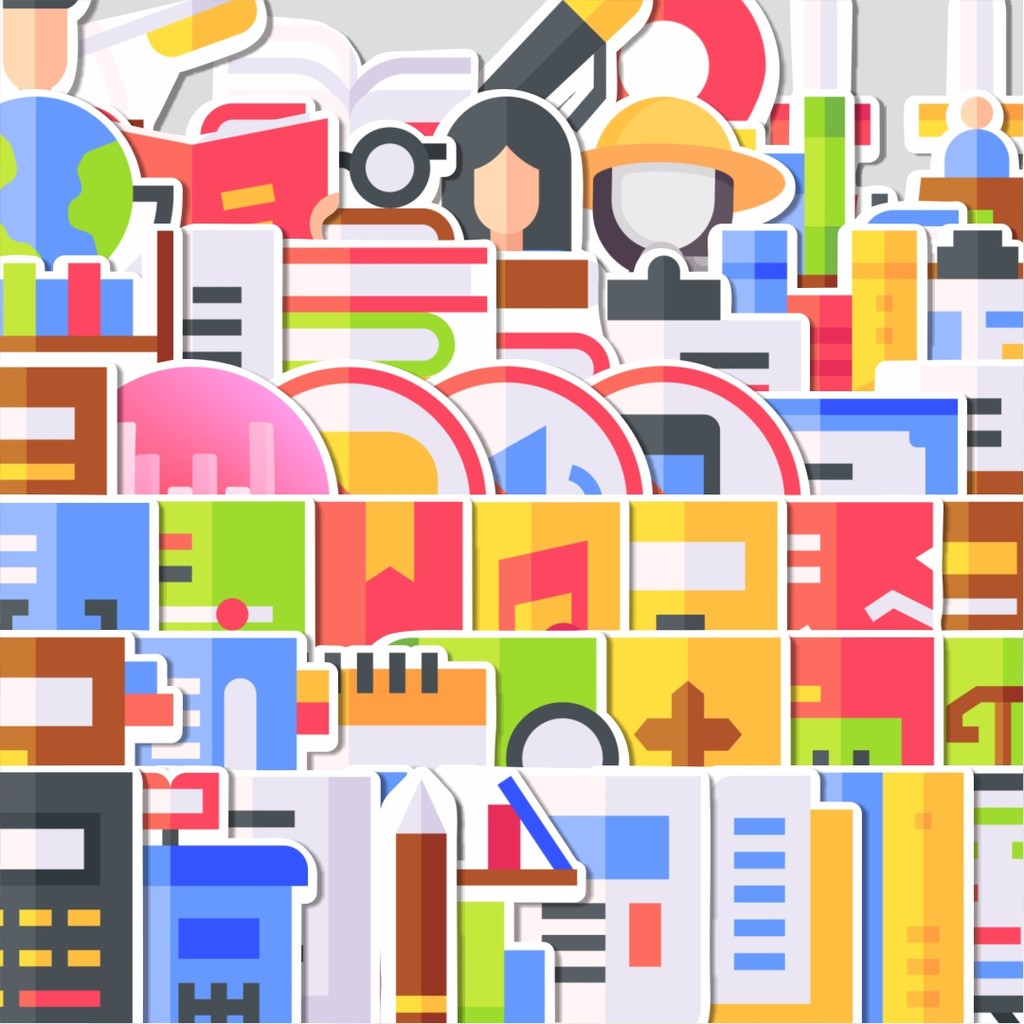 Jual Stiker Cutting Pack Stiker Library Icon Pack Series [Seri