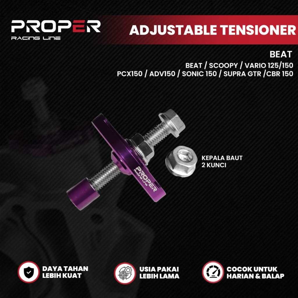 Jual PROPER ADJUSTABLE TENSIONER STELAN KETENG MANUAL CNC VARIO BEAT ...