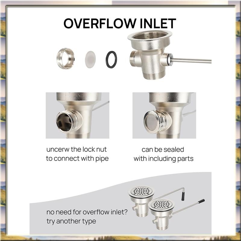 Jual DHDL 3-1/2Inch Commercial Sink Drain With Twist Lever Handle ...