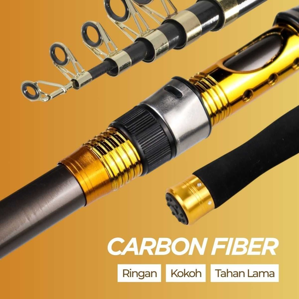 Jual TaffSPORT Joran Pancing Antena Portable Carbon Fiber Rod | Shopee ...