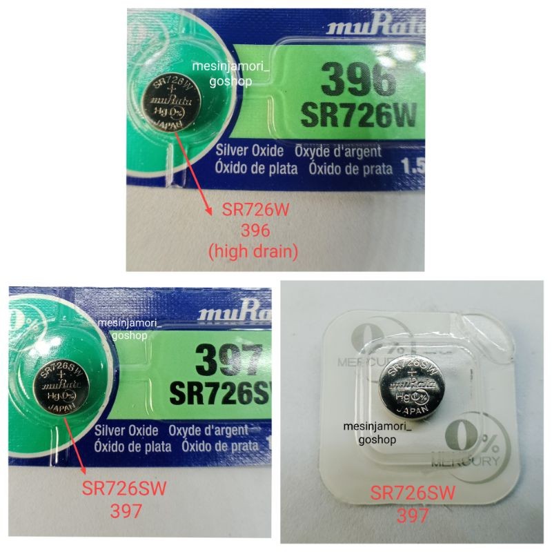 Jual Baterai SR726SW 397 SR726W 396 Sony Murata SR726 Japan original ...