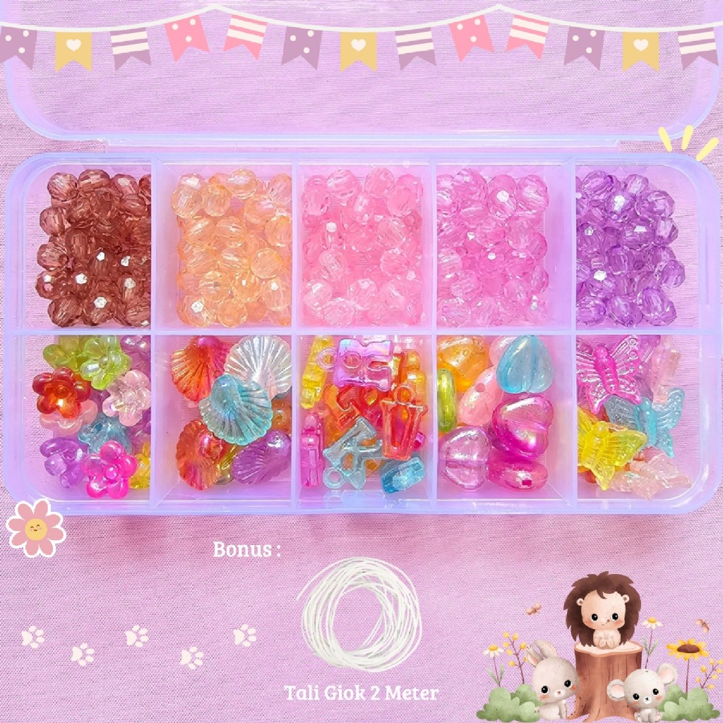 Jual DIY Beads Set Manik Manik Gelang - Manik Manik Pasir 1 Box (Gratis ...