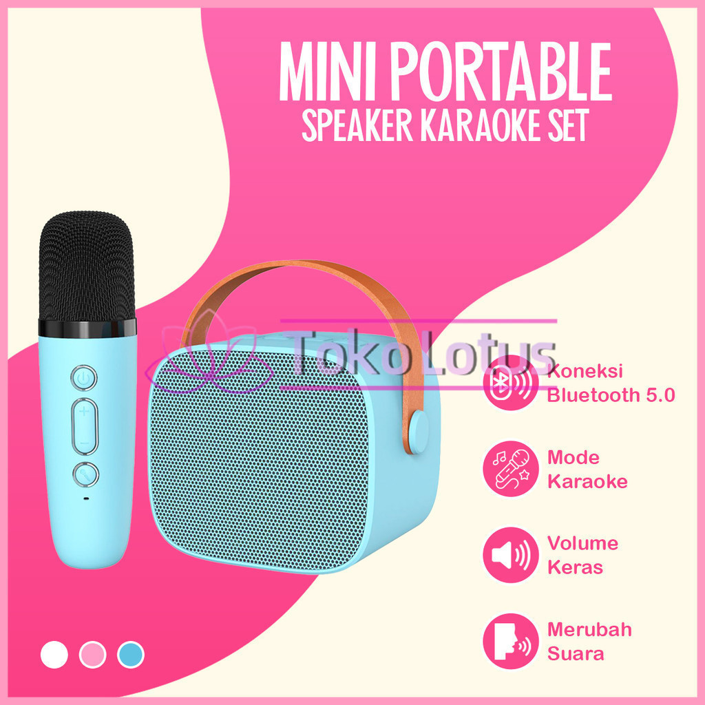 Jual 2 Mic Mini Speaker Bluetooth Karaoke Set Lengkap Speaker Bluetooth ...