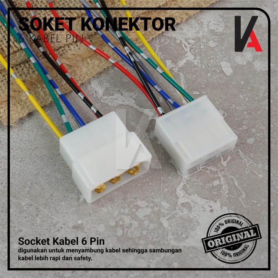 Jual [ KELFINMOTOR ] SOCKET Soket Konektor Kabel 6 Pin Besar / Socket ...