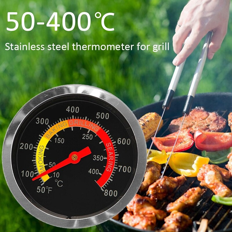 Jual 52/60MM Termometer Oven Smoking BBQ Grill Searing BBQ 400 Celcius ...