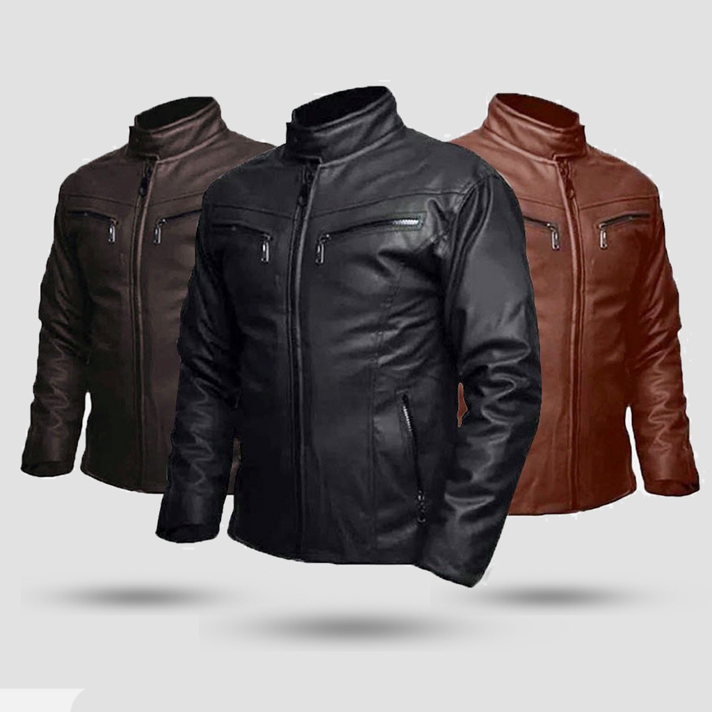 Jual Jaket Kulit Motor Pria Anti Air dan Angin Model Racing / Jaket ...