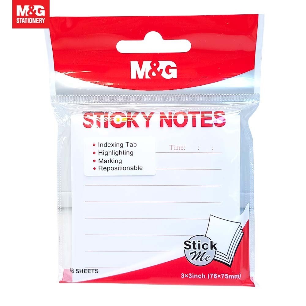Jual Sticky Notes M&G Bergaris 2 Warna 3x3 Inch 88 Lembar YS-453 # ...