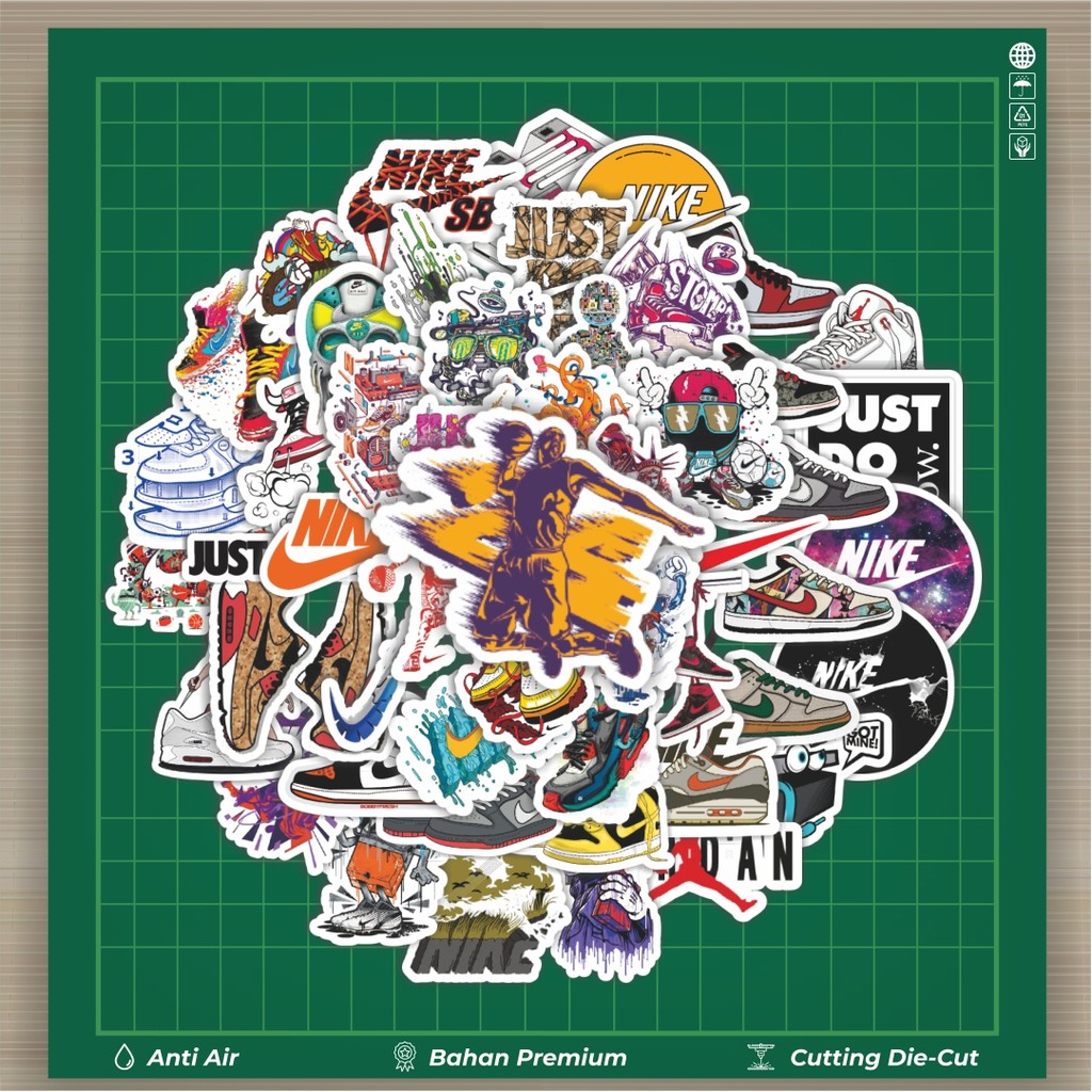 Jual HOT 50 PCS STIKER Stiker Logo Nike Stiker Fashion Cars Decal ...