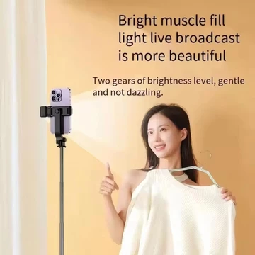 Tripod Tongsis Selfie Vlog R1S L 3 In 1 LED 1.7M Remote Bluetooth Andro Ios Portable