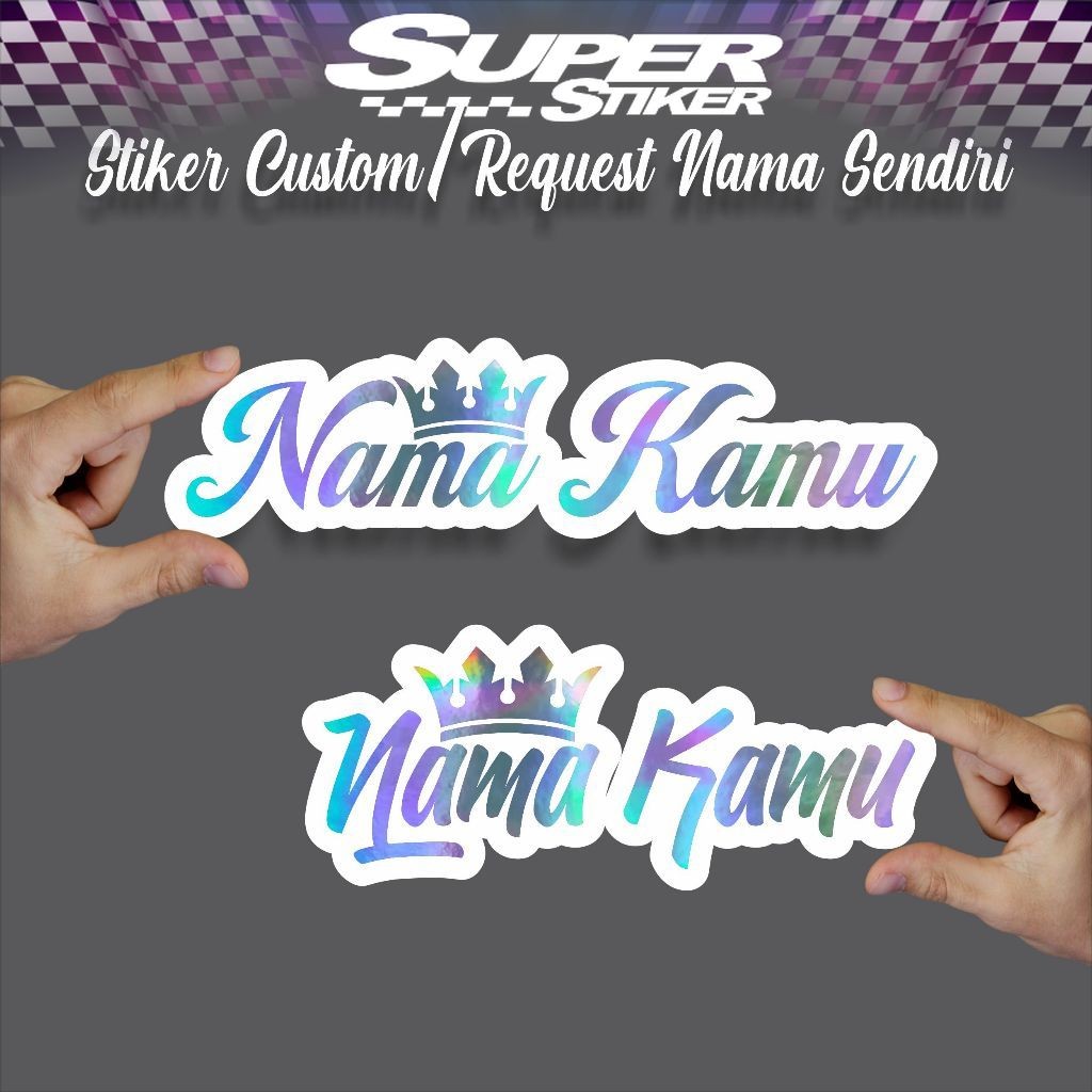 Jual Stiker Cutting Nama Sendiri Custom, Sticker Anti Air, Waterproof ...