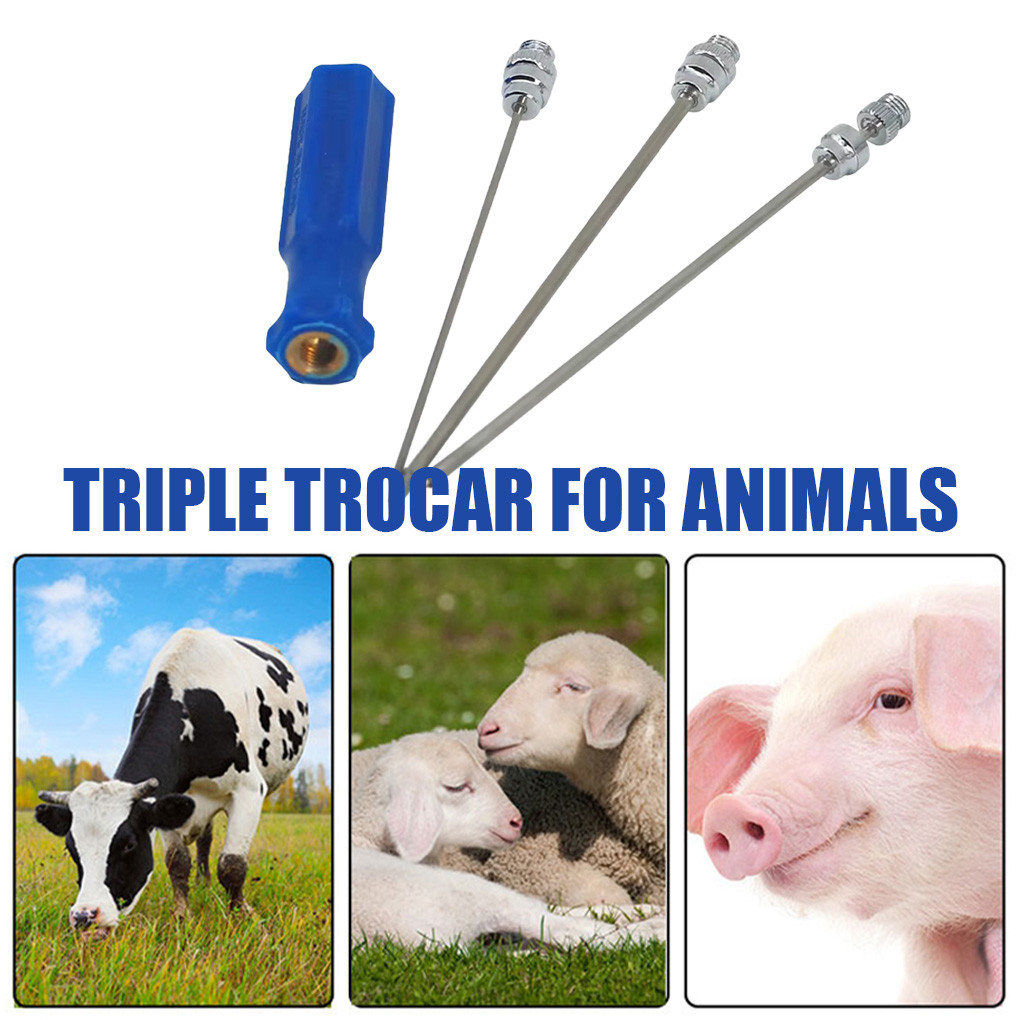 Jual 1Set Jarum Trokar Stainless untuk Sapi & Kambing Alat Tusuk Rumen ...