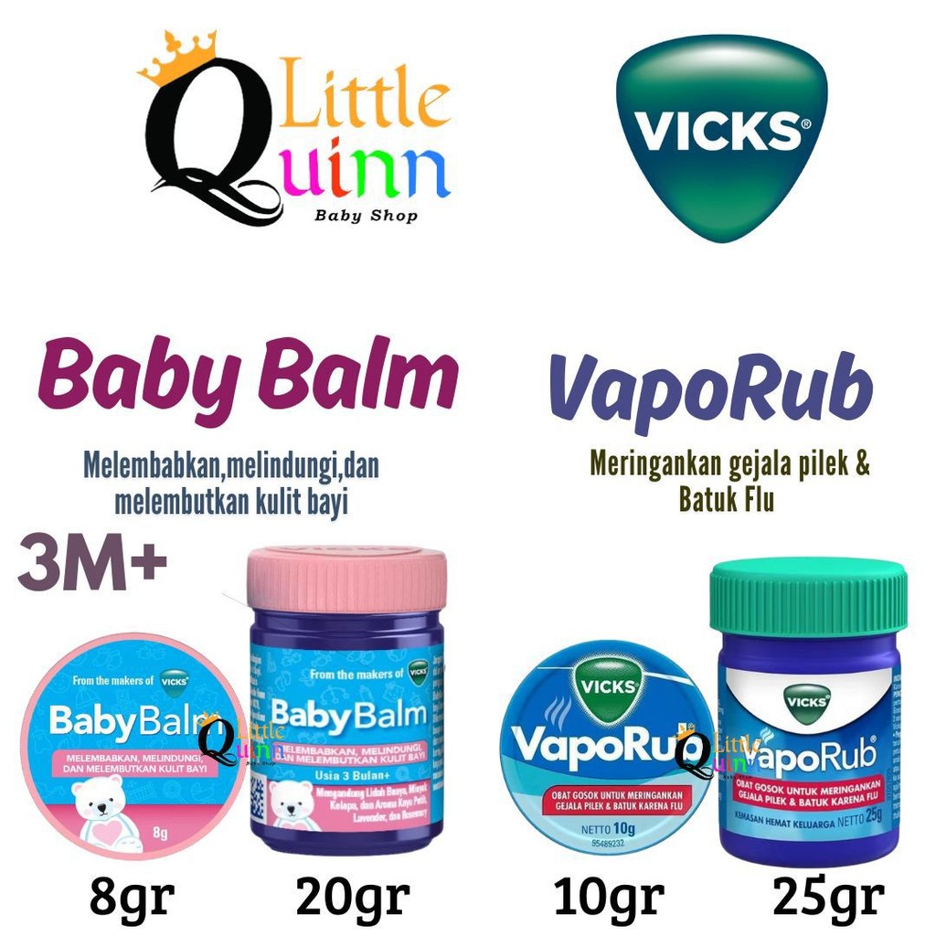 Jual Vicks Vaporub - Vicks Baby Balm - Vicks Balsem Meringankan Gejala ...