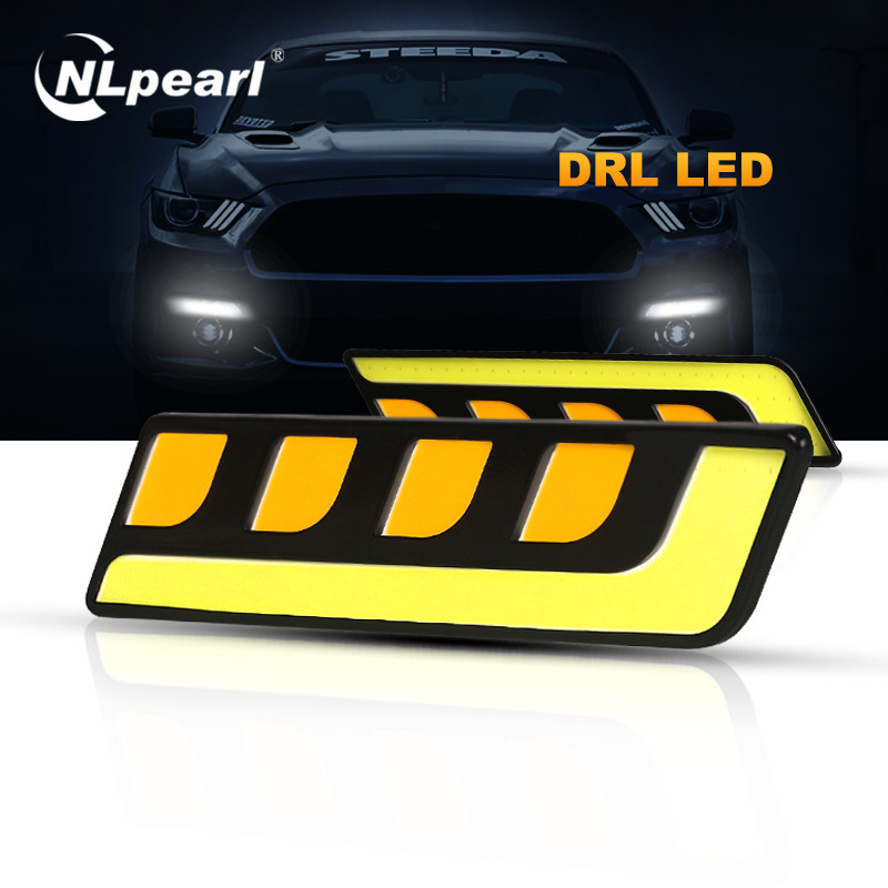 Jual Nlpearl 2x Car Light Assembly DRL Led COB Daytime Running Lights ...