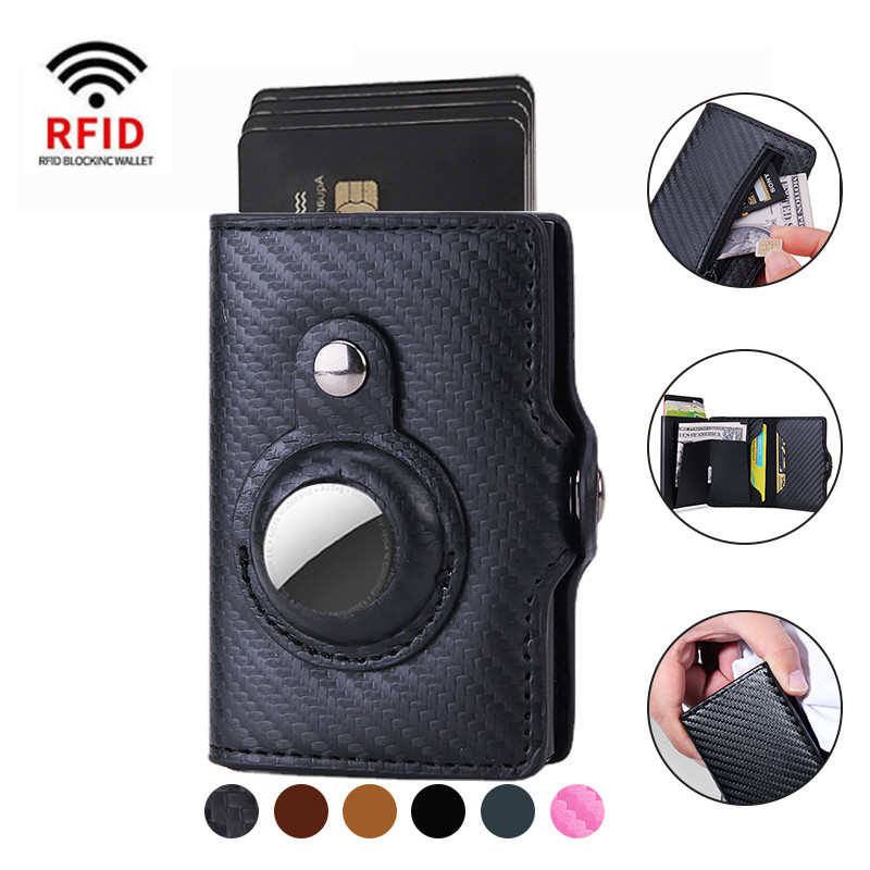 Rfid Card Holder Men Wallets Money Bag Male Black Short Purse Small Leather Slim Wallets Mini Wallets For Airtag Air Tag