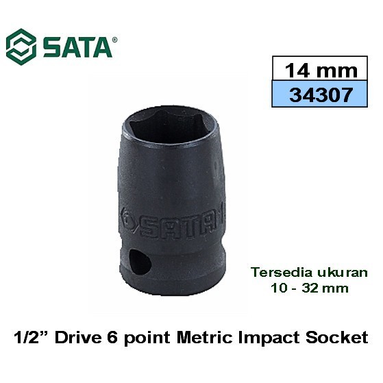 Jual SATA 34307 Kunci Shock Mata Sok Socket Impact 1/2 Inch 14 mm ...