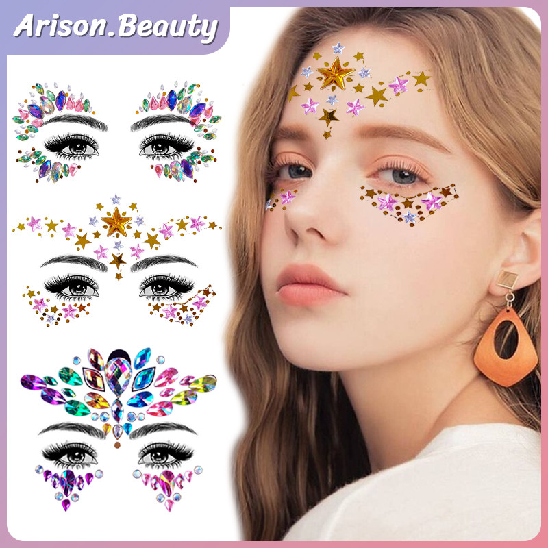 Jual Stiker Berlian Body Face Eyebrow Forehead Berlian Temporary ...