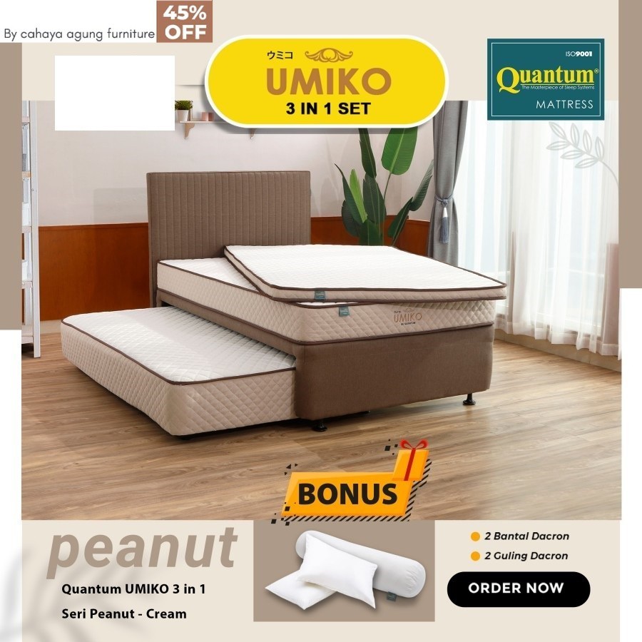 Jual Quantum Umiko springbed 2 in 1 sorong bed set by QUANTUM SPRINGBED ...